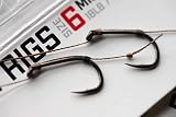 Korda Basix Hair Rigs Wide Gape Barbless 4 25lb Pre-Tied Camouflage view 5