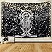 Sevenstars Skull Tapestry Meditation Skeleton Tapestry Chakra Tapestry Starry Tapestry Black and White Stars Tapestry for Room primary
