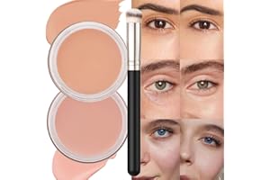 SUAKE 2 Pcs Cream Texture Pot Conceal,Under Eye Brightener Concealer Set,Waterproof Face Foundation Makeup,Color Correcting CoverUp Tattoo.20x2g I