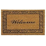 Rubber-Cal "Estate Style Welcome Doormat Coco Coir Mats, 18 x 30-Inch