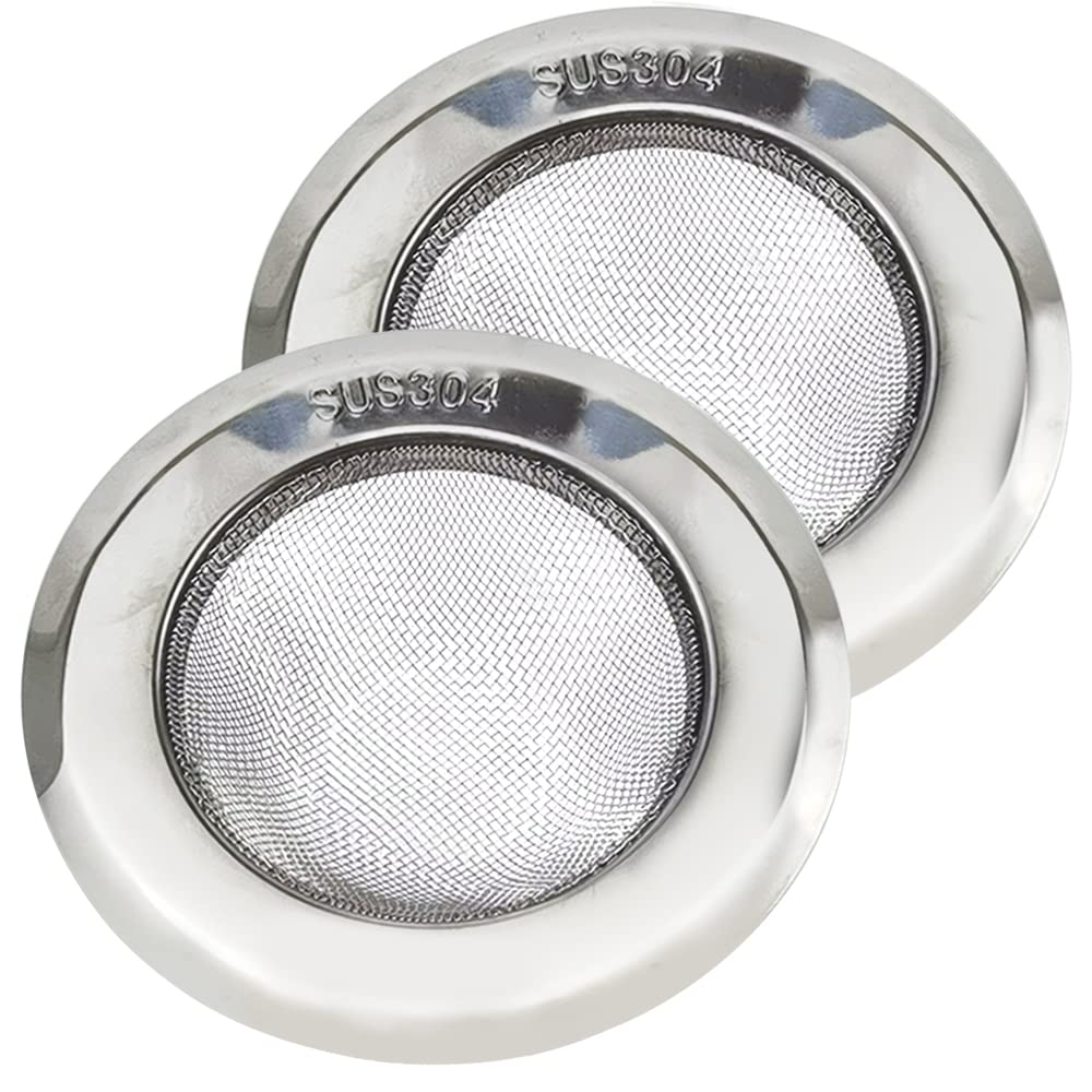 Stainless Steel Sink Drain Strainer,2 Pcs Sink Waste Filter Stainless Steel Mesh Hair Filter Perfect for Kitchen Bathroom Basin Laundry Stop Hair Disposal Waste