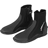 Seaskin 3mm Neoprene Diving Boots Mens Womens, Anti-Slip Rubber Sole Wetsuit Boots for Water Sports
