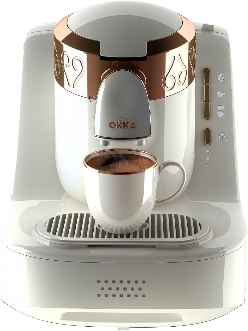 ARZUM OK001-W Automatic Turkish Coffee Machine, Plastic, 710 W, White, 27.9 x 21.7 x 27.5