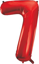 Unique Red Number 7 Shaped Large Foil Balloon 86cm