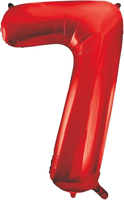 Unique Red Number 7 Shaped Large Foil Balloon 86cm