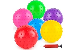 LOVEINUSA 6PCS Bounce Balls, 6inch Sensory Balls with Pump for Babies Toddlers