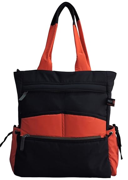 WILD MODA Pentagon Womens Black & Red Polyester Shoulder Bag