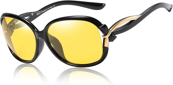 Amazon Duco サングラス レディース 夜間 ドライブ用 運転用 サングラス偏光サングラス イエローレンズ 100 Uvカット 超軽量 夜用 サングラス 2229y サングラス 通販