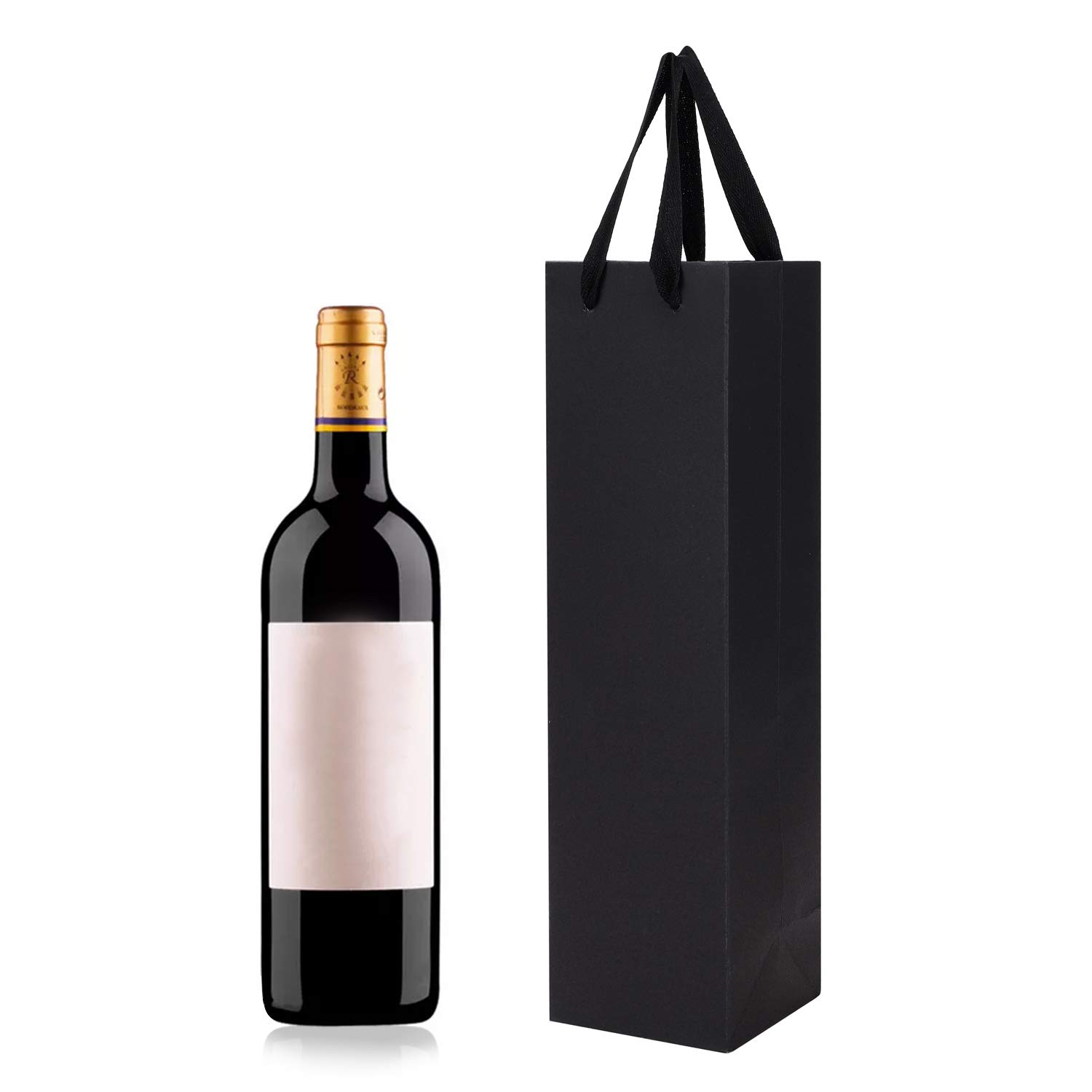 10Pack Bottle Gift Bags For Wine Champagne Paper Wine Bag Wine Bottle Carrier Bags Tote Bag Single Wine Bottle Gift Bag Holder with Handle For Birthday Wedding Party Favors Anniversary Celebration