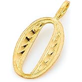 14k Yellow Gold Diamond Cut Number 0-9 Charm Pendant - Select Option