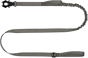 ICEFANG Tactical Dog Leash,K9 Training Walking Bungee Lead with 2 Control Handle,Heavy Duty Quick Release Metal Clasp,for Medium Large Breed (Reflective Green, 6 FT)