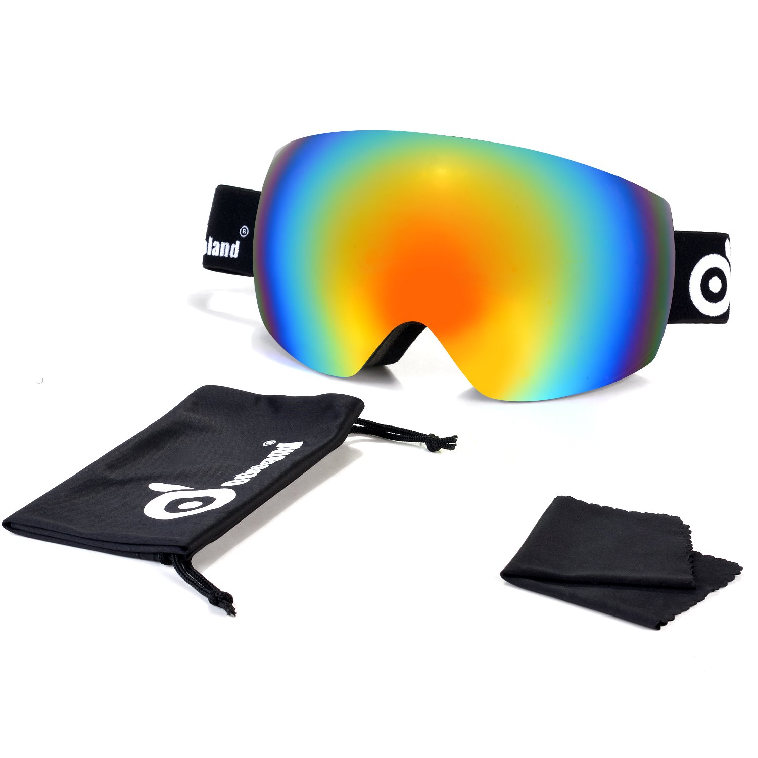 Snowboarding Odoland Large Spherical Frameless Ski Goggles for Men and