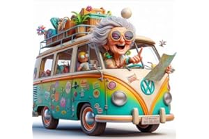 DYAIANGMU Car Stamped Cross Stitch Kits for Adults Beginner,Counted Cross Stitch Kits Printed Stitching Cute Patterns Dimensions Needlepoint Art Crafts Embroidery Kits for Adults Beginners (13.7x13.7 inch)