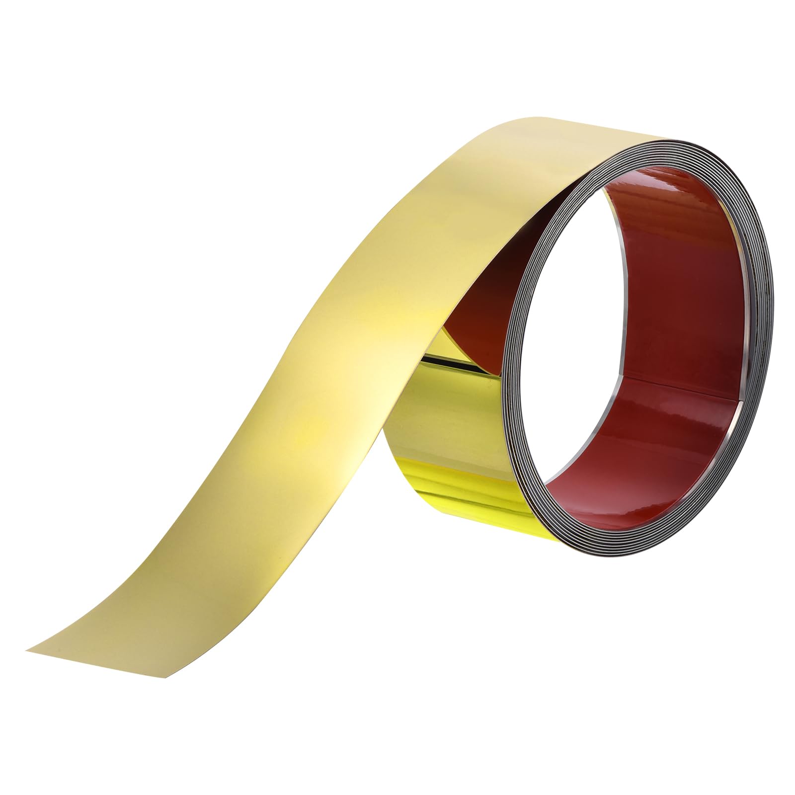 uxcell Wall Trim Molding, Stainless Steel Peel and Stick (Mirror-Like Finish), for Ceiling, Mirror Frame 16.4Ft x 2.4in，Gold