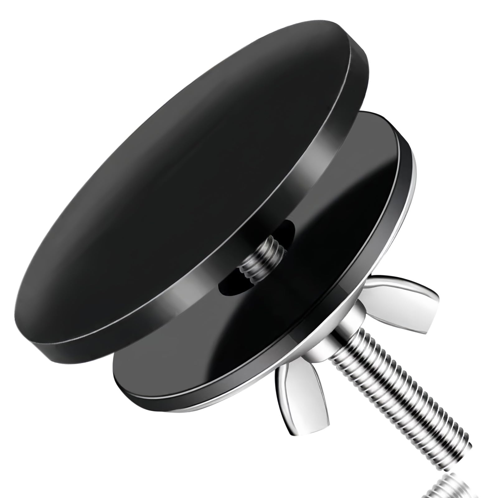 Kitchen Sink Hole Cover Stainless Steel Faucet Hole Covers 2 Inch Sink Sprayer Hole Cap Sink Tap Hole Plate Stopper Cover Blanking Metal Plug (Black)