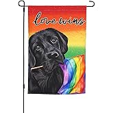 Pride Black Labrador Lab Dog Retriever Lgbt Flag Garden Flag 12x18 Inch Double Sided Vertical Decoration Yard Small Flag For Outside Holiday Seasonal Outdoor