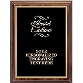 Crown Awards Award of Excellence Classic Wood Plaque, 6 x 8 Custom Engraved Trophy Plaque Award Prime
