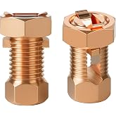 2PCS Split Bolt Connector Superior Strength Split Bolt Connector Copper Grounding Clamps for Completing Ground Bonding to Bare Wires TJ-16