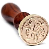 Medieval Traditional Initial Alphabet Wax Seal Stamp, Letter A | Brass Head, Wooden Handle, for Thanksgiving Card, Envelope, Gift Wrap, Wedding Party Invitation, Christmas Card