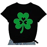 COMIZI St Patricks Day Shirts for Women Lucky Irish Shamrock Shirt St Pattys Day Short Sleeve