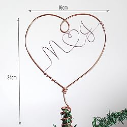 Personalized Mr and Mrs Christmas Tree Topper Metal