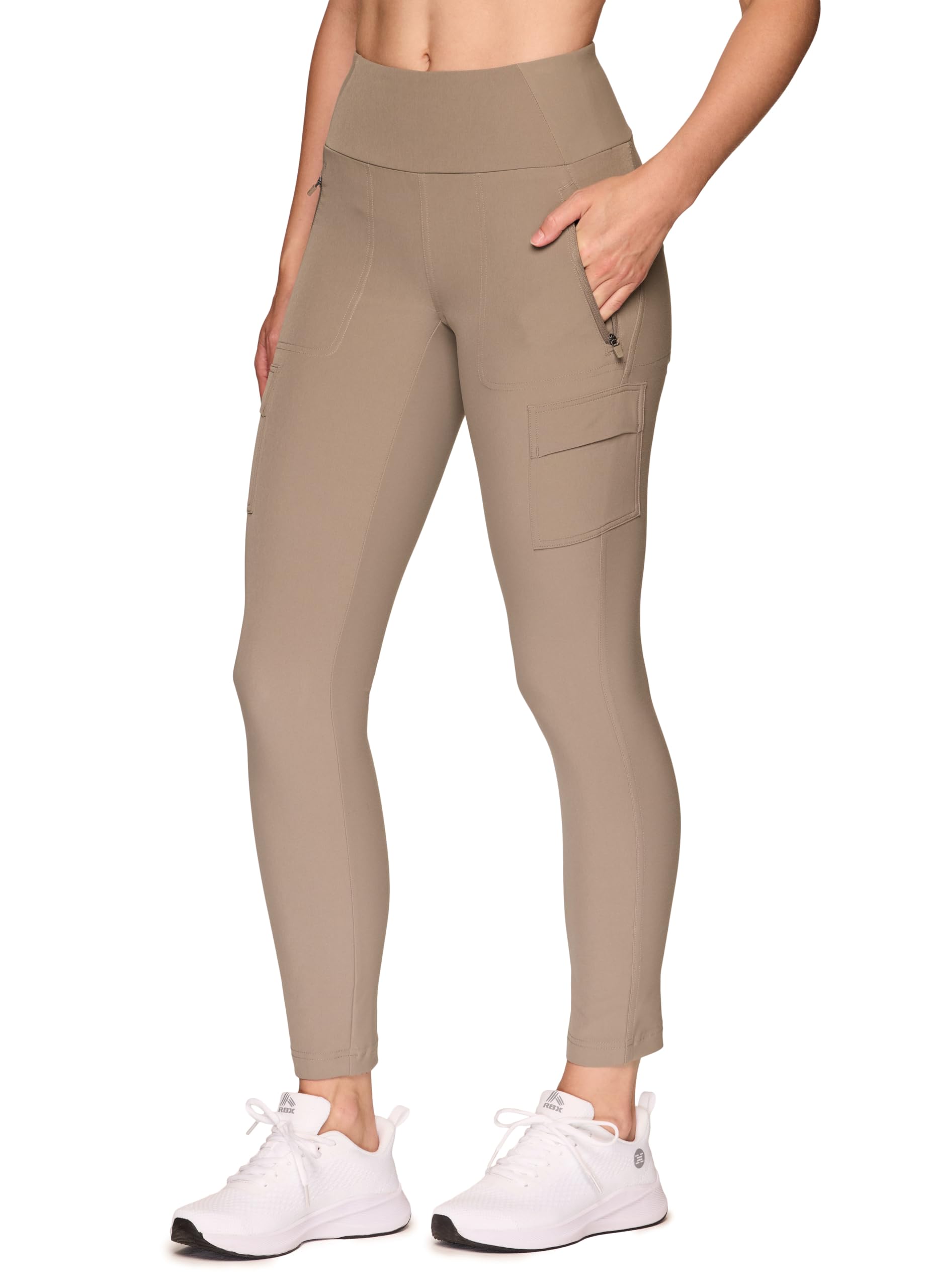 Photo 1 of Avalanche Women's Slim Fit Cargo Hybrid Pant, Quick Drying Hiking Pant with Zipper Pockets, Lightweight Stretch Woven/Jersey