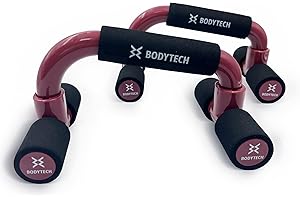 BODYTECH Push up Bars Strength Training with Foam Grip & Non-Slip handling. Load Capacity 220 lbs. Push Up Stands Handle for Floor Workouts