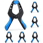 QUAMATE 6 Pack 6 inch Heavy Duty Spring Clamps,Large Plastic Clamps,Spring Clips for Woodworking,Backdrop Stand,Pool Cover, Photography, Crafts