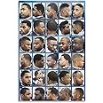 Black Mens Haircuts Posters Haircut Styles Barbershop Poster Beauty Salon Poster Canvas Painting Print Wall Art Modern Classroom Kitchen Bedroom Room Gift Unframed and Framed (16x24inch-No Framed)