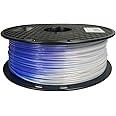 Temperature Color Changing Filament Violet Blue to White PLA Filament 1.75 mm 1KG 3D Printer Filament Color Changing with Temperature 2.2LBS Color Change PLA CC3D