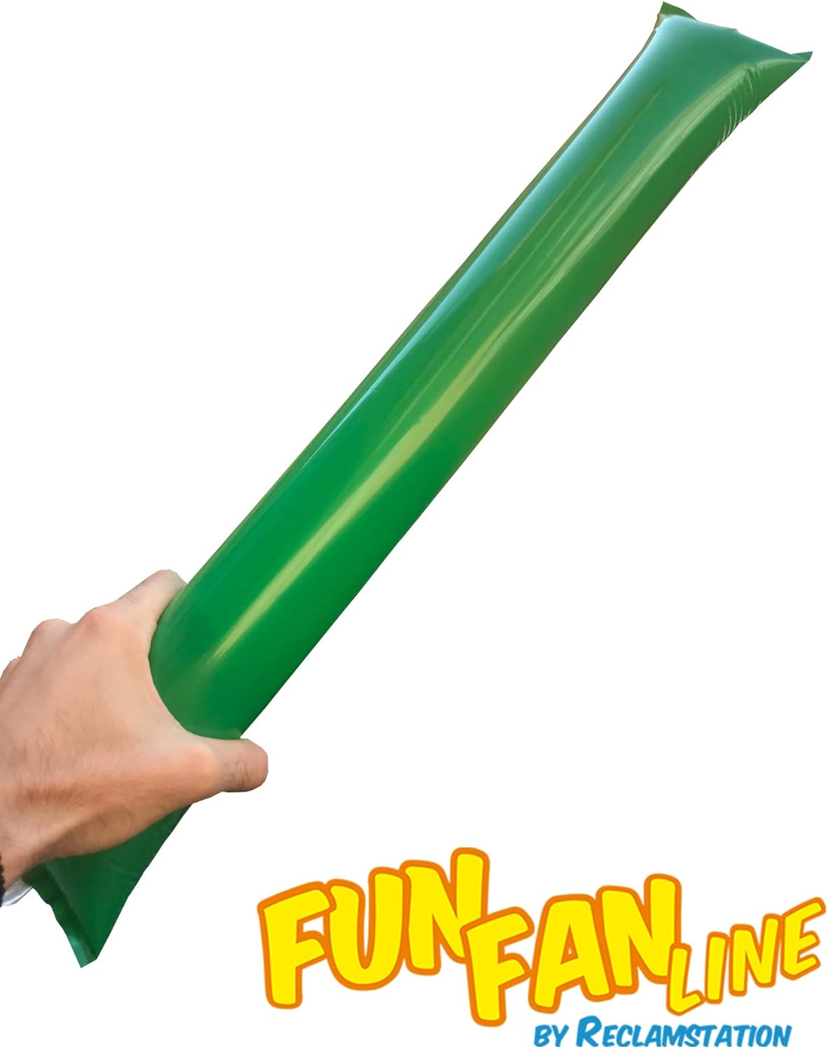 FUN FAN LINE - Pack 100 works of Reusable Inflatable Clapping Sticks, Green, Normal - Image 4