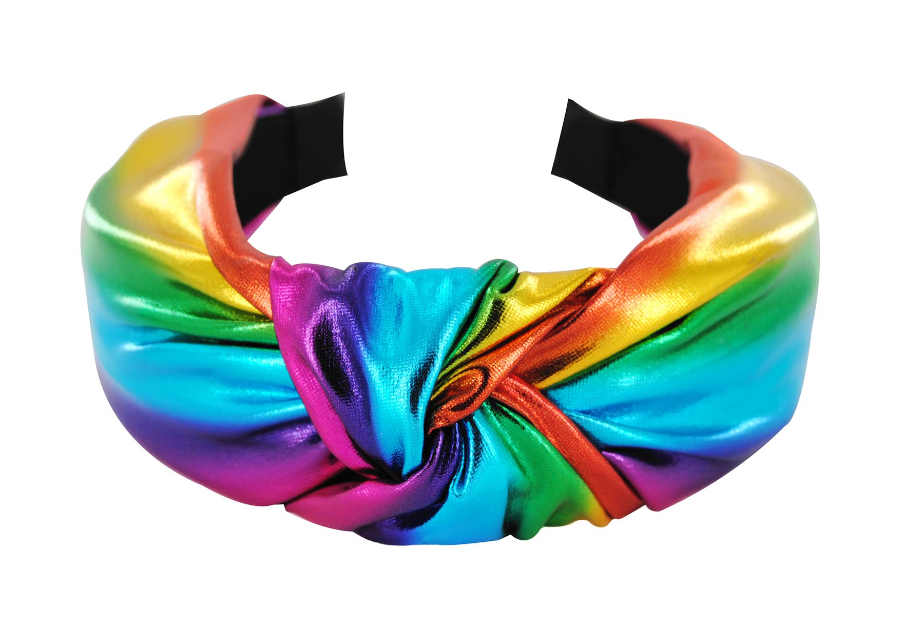 Axy Wide Headband with Knot Metallic Colour – Women's Headband in Metallic Look – HR35G (Multicolor)