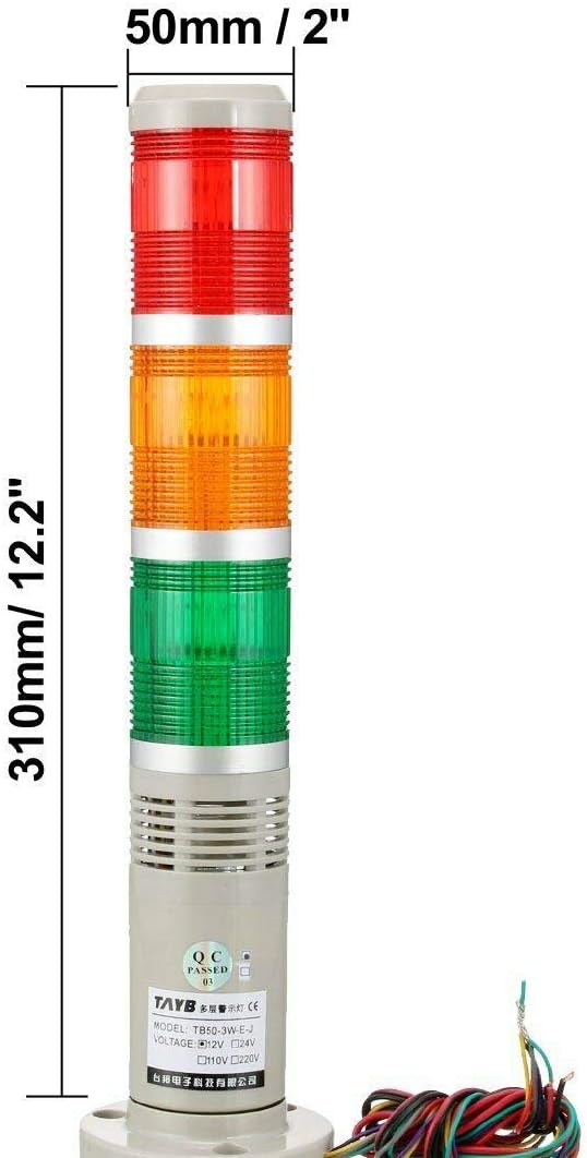 SUPERTOOL Warning Light, LED Flashing Signal Tower Light Bright Bulb Industrial Caution Alarm Lamp for Boat,Machine Tool - Image 5