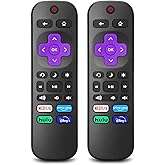 2 PCS Replacement Remote Control for All Roku TV, Compatible with TCL TV/forHisense TV/Onn/Sharp/Element/Philips/Insignia/Jvc