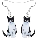 NEWEI Acrylic Drop Dangle Sitting Cat Earrings Fashion Novelty Jewelry For Women Accessories Charms Gifts