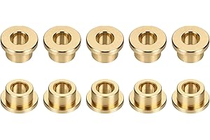 uxcell 10Pcs Flange Sleeve Bearings, 10mm Bore x 16mm OD x 10mm Length, Self-Lubricating Sintered Bronze Bushings