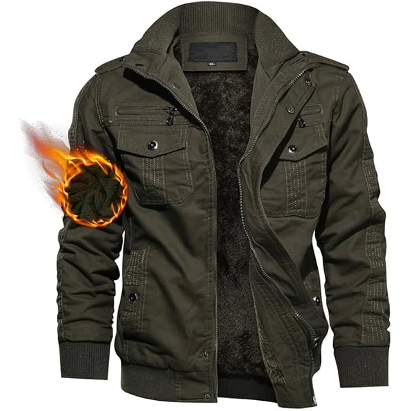 Men's Winter Coats Thick Thermal Fleece Lined Military Cargo