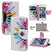 Case for iPhone SE 5 5S, xhorizon ?FLK Simple Floral Beautiful Colorful Flower Magnetic Flip Leather Case for iPhone 5 5S / iPhone SE (2016)