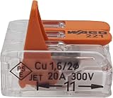 WAGO 221-413 3-Channel Lever Nut Terminal 0.2-4 mm² Transparent 100pcs view 7