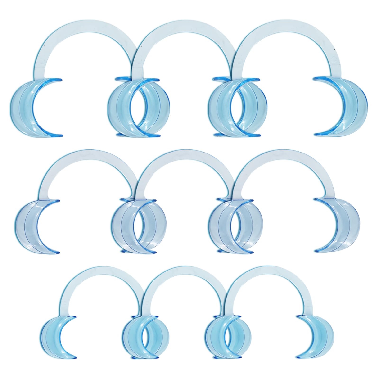 Photo 1 of 9 Pcs Cheek Retractor, Dental C Shape Mouth Pener, Size S, M, L, Clear Blue
