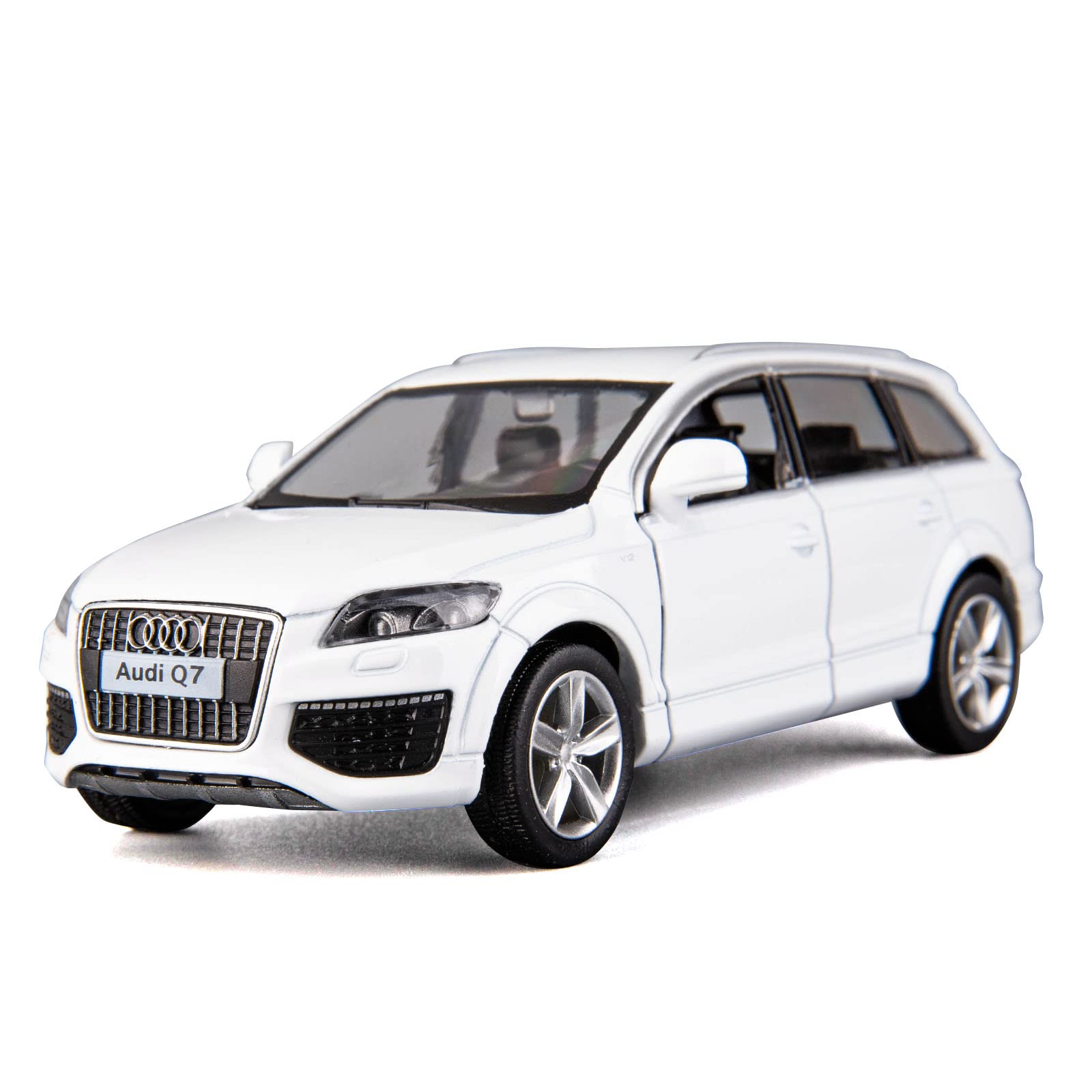 RMZ City 1/36 Scale Compatible with Audi Q7 Casting Car Model, Zinc Alloy Toy Car for Kids, Pull Back Vehicles Toy Truck for Toddlers Kids Boys Girls Gift White