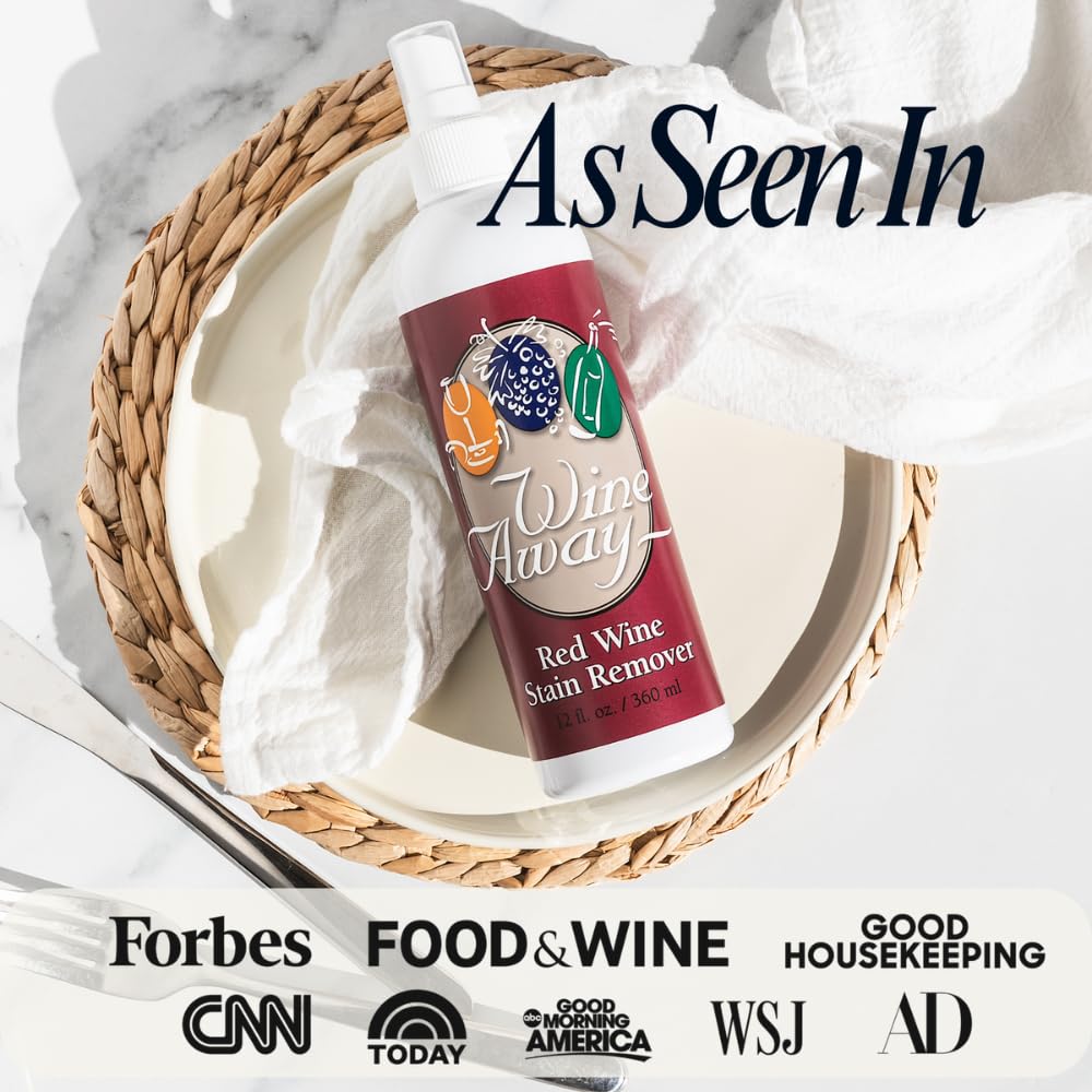 Wine Away Red Wine Stain Remover, 12oz - Removes Wine Spots, Perfect Fabric Upholstery and Carpet Cleaner Spray Solution, Spray on Stain Wash and Resolve Laundry to Vanish Stain, Citrus Scent