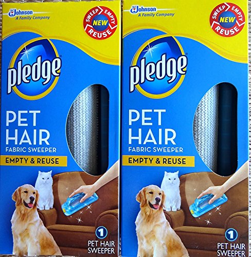 Pledge Fabric Sweeper for Pet Hair, Empty and Reuse, 1 Sweeper (2 Pack)