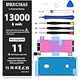 DRECHAS [13000mAh] Battery for iPhone 11, Upgraded High Capacity 0 Cycle Li-Polymer Replacement Battery for iPhone 11 Models A2111, A2221, A2223 with Complete Professional Repair Tool Kit