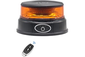 Monirf Remote Control Amber Magnetic Beacon Light for Trucks, 12-24V Magnetic Rechargeable Amber Strobe Lights for Car, Wirel