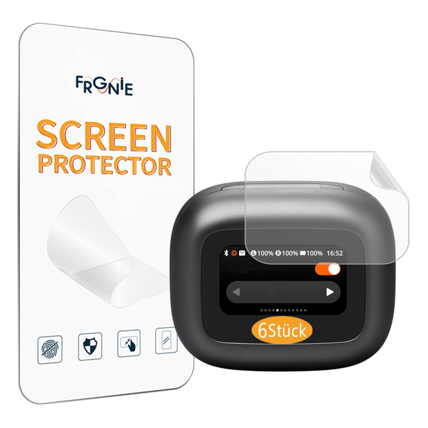 Frgnie Pack of 6 Screen Protectors Compatible with JBL Live Beam 3, Flex 3 Screen Film, for Buds 3 Headphones Display, HD Bubble-Free Screen Protector