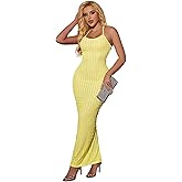Nimsruc Summer Long Dresses for Women Spaghetti Strap Bodycon