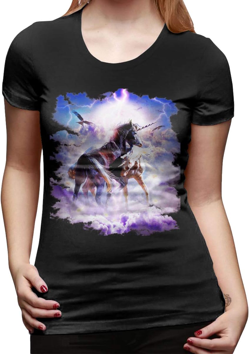 U are Friends Unicorn Pegasus Women's Short Sleeve T Shirt Tees Sports Yoga