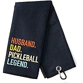 DYJYBMY Husband Dad Pickleball Legend Embroidered Pickleball Towel, Pickleball Gifts for Men Women, Pickleball Lovers, Pickleball Player, Birthday Gifts for Pickleball Fan, Retirement Gifts