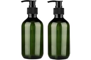 Pump Bottle Dispenser, Yebeauty 10oz/300ml Empty Plastic Shower Refillable Dispenser Soap Shampoo Pump Dispenser Containers with Pump Multipurpose for Cosmetic Kitchen Bathroom, 2-Pack Green
